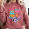 7th Birthday Boys I Was 6 Now I'm 7 Baseball Ice Cream Drip Comfort Colors Sweatshirt Orchid