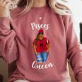 African American Baseball Mom Pisces Queen Zodiac Sign Comfort Colors Sweatshirt Orchid