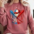 American Baseball Drip Graffiti Ball And Bat Comfort Colors Sweatshirt Orchid