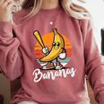 Bananas Baseball Sunset Retro Fruit Sports Boys Kids Men Premium Tri-Blend Comfort Colors Sweatshirt Orchid Bananas Baseball Sunset Retro Fruit Sports Boys Kids Men Premium Tri-Blend Comfort Colors Sweatshirt Orchid