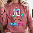 Baseball 10 Year Old Ice Cream Drip 10th Bday Double Digits Comfort Colors Sweatshirt Orchid Baseball 10 Year Old Ice Cream Drip 10th Bday Double Digits Comfort Colors Sweatshirt Orchid