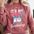 Baseball 10 Year Old Ice Cream Drip 10th Birthday Boys Comfort Colors Sweatshirt Orchid
