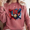 Baseball 12 Year Old Splash Drip 12th Birthday Boy Number 12 Comfort Colors Sweatshirt Orchid Baseball 12 Year Old Splash Drip 12th Birthday Boy Number 12 Comfort Colors Sweatshirt Orchid