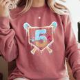 Baseball 5 Year Old Ice Cream Drip 5th Birthday Boy Number 5 Comfort Colors Sweatshirt Orchid Baseball 5 Year Old Ice Cream Drip 5th Birthday Boy Number 5 Comfort Colors Sweatshirt Orchid