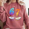 Baseball 67 Ice Cream Drip Six Seven Boys Meme Comfort Colors Sweatshirt Orchid