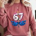 Baseball 67 Six Seven Gen Alpha Meme Drip Comfort Colors Sweatshirt Orchid