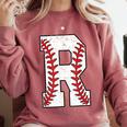 Baseball Alphabet Monogram Initial Letter R Comfort Colors Sweatshirt Orchid Baseball Alphabet Monogram Initial Letter R Comfort Colors Sweatshirt Orchid