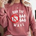 Baseball Ban The Wave Baseball Mom Player Coach Fan Comfort Colors Sweatshirt Orchid