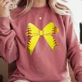 Baseball Bow Baseball Mom Women Baseball Mama Comfort Colors Sweatshirt Orchid