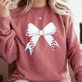 Baseball Bow Baseball Mom Women Baseball Mama Premium Comfort Colors Sweatshirt Orchid
