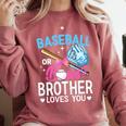 Baseball Or Bows Brother Loves You Gender Reveal Boy Or Girl Comfort Colors Sweatshirt Orchid