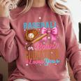 Baseball Or Bows Godfather Loves You Gender Reveal Comfort Colors Sweatshirt Orchid Baseball Or Bows Godfather Loves You Gender Reveal Comfort Colors Sweatshirt Orchid