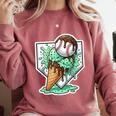 Baseball Boys Ice Cream Drip Baseball Boys Youth Mint Choco Comfort Colors Sweatshirt Orchid