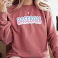 Baseball Bubble Letter Comfort Colors Sweatshirt Orchid
