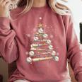 Baseball Christmas Tree Light Xmas Tees Boys Kids Men Comfort Colors Sweatshirt Orchid