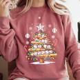 Baseball Christmas Tree Lights Comfort Colors Sweatshirt Orchid Baseball Christmas Tree Lights Comfort Colors Sweatshirt Orchid