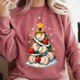 Baseball Christmas Tree Lights Santa Sport Player Lover Xmas Comfort Colors Sweatshirt Orchid