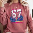 Baseball Drip 67 Meme Six Seven 6-7 Gen Alpha Slang Comfort Colors Sweatshirt Orchid