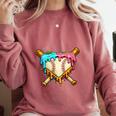 Baseball Drip For Boys Ice Cream Dripping Baseball Sport Comfort Colors Sweatshirt Orchid Baseball Drip For Boys Ice Cream Dripping Baseball Sport Comfort Colors Sweatshirt Orchid
