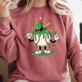 Baseball Drip Ice Cream Boys Kids Shamrock St Patricks Day Comfort Colors Sweatshirt Orchid