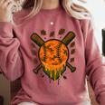 Baseball Drip Ice Cream Dripping Blaze Hunter Orange Camo Comfort Colors Sweatshirt Orchid Baseball Drip Ice Cream Dripping Blaze Hunter Orange Camo Comfort Colors Sweatshirt Orchid