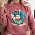 Baseball Drip Ice Cream Sprinkless Glove Boy Kid Comfort Colors Sweatshirt Orchid