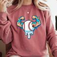 Baseball Drip Ice Cream Strong Character Comfort Colors Sweatshirt Orchid Baseball Drip Ice Cream Strong Character Comfort Colors Sweatshirt Orchid
