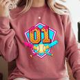 Baseball Drip Jersey Number 1 For Players & 1th Birthday Comfort Colors Sweatshirt Orchid Baseball Drip Jersey Number 1 For Players & 1th Birthday Comfort Colors Sweatshirt Orchid