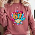 Baseball Drip Jersey Number 67 For Players & 67th Birthday Premium Tri-Blend Comfort Colors Sweatshirt Orchid Baseball Drip Jersey Number 67 For Players & 67th Birthday Premium Tri-Blend Comfort Colors Sweatshirt Orchid