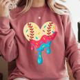 Baseball Drip Melting Ice Cream Baseball Heart Boys Girls Comfort Colors Sweatshirt Orchid Baseball Drip Melting Ice Cream Baseball Heart Boys Girls Comfort Colors Sweatshirt Orchid