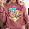 Baseball Drip Number 67 Ice Cream Home Plate Drip Comfort Colors Sweatshirt Orchid Baseball Drip Number 67 Ice Cream Home Plate Drip Comfort Colors Sweatshirt Orchid