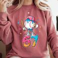 Baseball Drip Number 67 Six Seven Meme Ice Cream Dripping Comfort Colors Sweatshirt Orchid