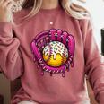 Baseball Drip Pink Glove Respect The Drip Youth Boys Girls Comfort Colors Sweatshirt Orchid