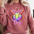 Baseball Drip Respect The Drip Purple Ice Cream Sprinkles Comfort Colors Sweatshirt Orchid