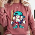 Baseball Drippy Style Apparel For Boys Youth Drip Baseball Comfort Colors Sweatshirt Orchid