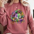 Baseball Glove Ice Cream Mardi Gras Dripping Boys Youth Kids Comfort Colors Sweatshirt Orchid