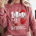 Baseball Happy 100 Days Of School Boy Girl Kid Teacher Comfort Colors Sweatshirt Orchid