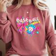 Baseball Ice Cream Drip Coquette Women Girls Mom Mama Comfort Colors Sweatshirt Orchid Baseball Ice Cream Drip Coquette Women Girls Mom Mama Comfort Colors Sweatshirt Orchid
