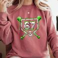 Baseball Ice Cream Drip Number 67 Player 67th Birthday Kids Comfort Colors Sweatshirt Orchid