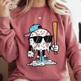 Baseball Ice Cream Drip Sports Boys Kids Youth Men Comfort Colors Sweatshirt Orchid Baseball Ice Cream Drip Sports Boys Kids Youth Men Comfort Colors Sweatshirt Orchid