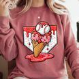 Baseball Ice Cream Drip Baseball Strawberry For Youth Red Comfort Colors Sweatshirt Orchid Baseball Ice Cream Drip Baseball Strawberry For Youth Red Comfort Colors Sweatshirt Orchid