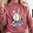 Baseball Ice Cream Drip Youth Boys Cute Easter Sports Comfort Colors Sweatshirt Orchid
