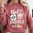 Baseball Jersey Number 13 That's My Brother Out There Comfort Colors Sweatshirt Orchid Baseball Jersey Number 13 That's My Brother Out There Comfort Colors Sweatshirt Orchid