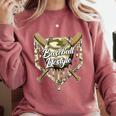 Baseball Life Lifestyle Home Plate Camo Ice Cream Drip Kids Comfort Colors Sweatshirt Orchid