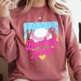 Baseball Life Lifestyle Home Plate Ice Cream Drip Men Boys Comfort Colors Sweatshirt Orchid
