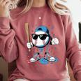 Baseball Lifestyle Apparel Youth Baseball Ice Cream Drip Comfort Colors Sweatshirt Orchid