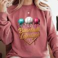 Baseball Lifestyle Drip Comfort Colors Sweatshirt Orchid