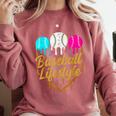 Baseball Lifestyle Baseball Drip Icecream Comfort Colors Sweatshirt Orchid