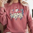 Baseball Mama Lightning Bolt Checkered Varsity Mother's Day Comfort Colors Sweatshirt Orchid