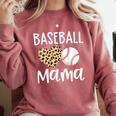 Baseball Mama For Baseball Mom Leopard Game Day Comfort Colors Sweatshirt Orchid